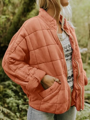 Farktop Women’s Brick Red Dolman Quilted Jacket: Perfect for Winter Adventures! - Image 3