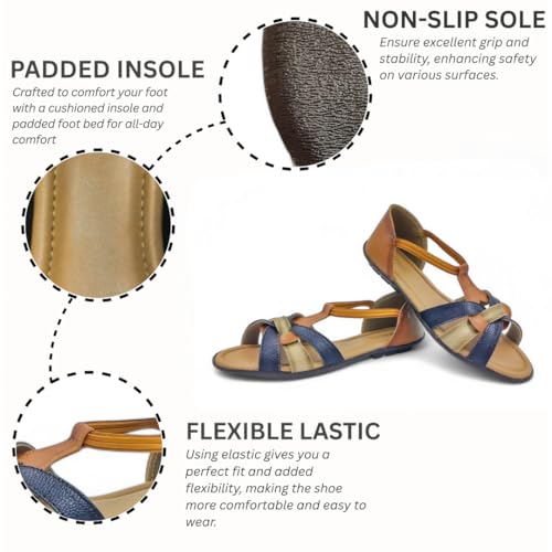 Image of Woman's Flat Comfortable Sandal | Doctor Insole Soft & Comfortable | Best For All Seasons | True Anti-Skid TPR Sole | Fashionable & Trendy (W-14)