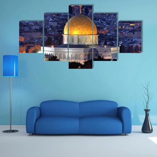 Poster mural Dôme du Rocher : le tableau 5 parties parfait pour un salon accueillant