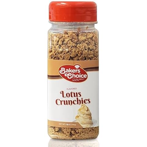 Baker's Choice Lotus Crunch Topping - Lotus Flavored Crunchy Sprinkles for Ice Cream Sundae Toppings - 6.5 Oz. - Dairy Free, Kosher - Baker’s Choice Cover