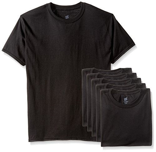 Hanes Men's Ecosmart T-Shirt (Pack of 6), Black, Large