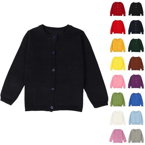 Girls Cardigan Long Sleeve Button Front Sweater Knit School Uniforms Sweaters Cute Soft Chunky Outerwear Coat with Pockets3