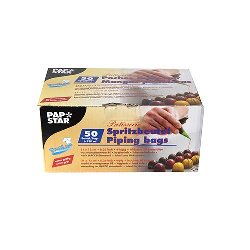 PAPSTAR 500 Spritzbeutel 21 x 12 cm 'Patisserie', inkl. 500 Tüllen
