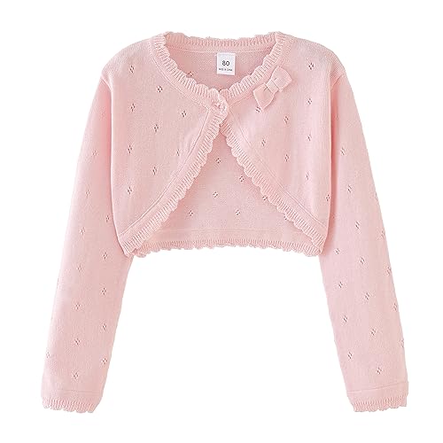 Toddler Girls Knit Cardigan Sweater Kids Bowknot Long Sleeve Dres...