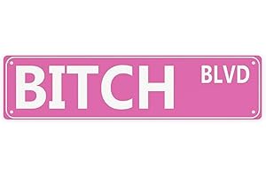 Bitch Blvd Sign: Vintage Metal Wall Decor for a Statement Style