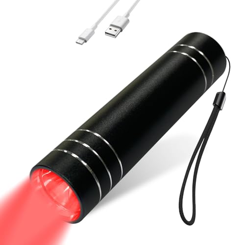 YKoliron Infrarot Rotlichtlampe, Tragbare Infrarotlampe, Wiederaufladbare Infrarot-Taschenlampe für den Haushalt (Schwarz)