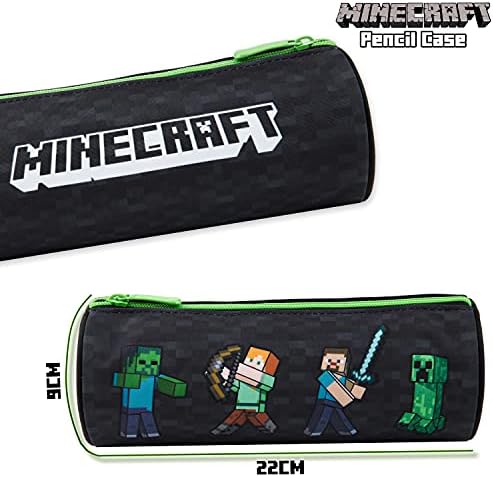 Minecraft Pencil Case, Kids Pencil Case, Boys School Supplies, Minecraft Gifts (Black)