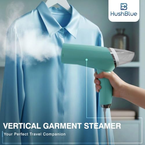 Image of Foldable Garment Steamer for Clothes| Ultra Fast 15s Heat-Up Powerful Wrinkle Remover | Travel Portable & Lightweight | Vertical Steam Use (Mint Green)