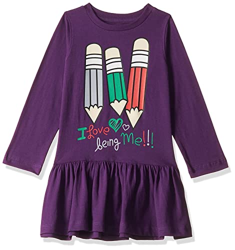 Image of T2F Girls Cotton Printed Full Sleeve Knee-Length Casual Dress