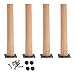 4 Patas para Muebles,Patas de Madera Maciza,Pata de Mesa de Haya,para Mesa,Armario,Mesa de Centro,Banco,Estantería,Mueble de TV,Patas de Repuesto,con Accesorios de Montaje(70cm/27.6in)