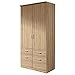 Rauch Möbel Bremen Schrank Drehtürenschrank Kleiderschrank in Eiche Sonoma mit 4 Schubladen 2-türig, inklusive Zubehörpaket Basic 1 Kleiderstange, 2 Einlegeböden BxHxT 91 x 199 x 58 cm