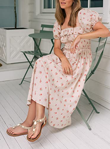 Image of SHIBEVER Flat Sandals for Women Dressy: Summer Comfortable Dress Thong Flats Sandal