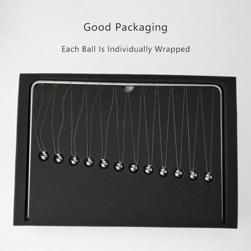 Image of Newtons Cradle Pendulum Balance Balls Cool Science Gadgets Perpetual Kinetic Motion Physics Toys Desktop Decoration for Office& Home (12 Balls)