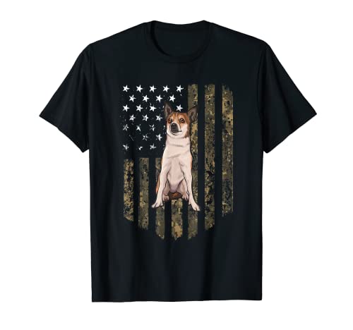 Camo American Flag Norwegian Lundehund 4th Of July USA T-Shirt for Women Men