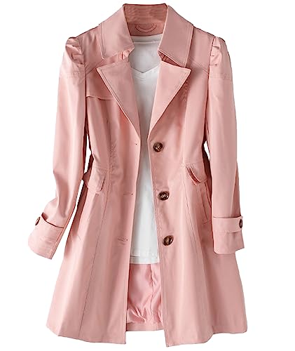 Trench mi-long femme haut de gamme à simple boutonnage et finitions soignées