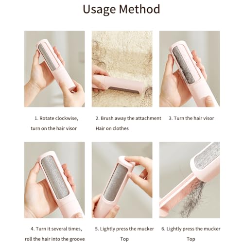 Image of Pet Hair Remover Lint Roller, Reusable Roller for Clothes, Sofas, and Furniture, Efficient Lint Roller Brush for Dogs and Cats Hair Removal, Easy to Clean, Portable by ALQMIA (Pink)