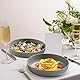 Kyraton Pasta-Schalen Set von 4, Unzerbrechliche Kunststoff-Schalen für Suppe, Salat und Pasta, 1,1L - Ideal für zu Hause, Restaurant, Camping und Picknick​ (Grau)