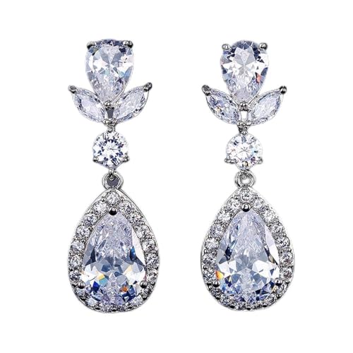 FDEETY Pendientes Lágrima Cristal Brillante Colgantes...