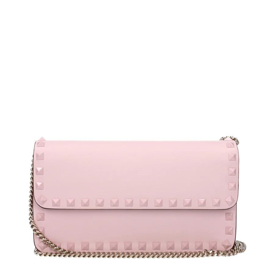 Valentino Garavani Bolsa tiracolo feminina Rockstud Clutch, Rosa
