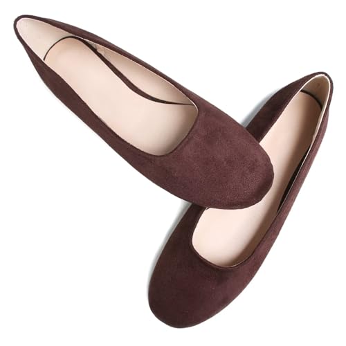 Image of Dear Time Women's Flats Comfortable Slip On Ballet Flats Soft Solid Casual Shoes
