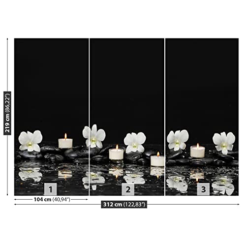 Papier peint Tulup orchidée de bougies 312x219cm grand format