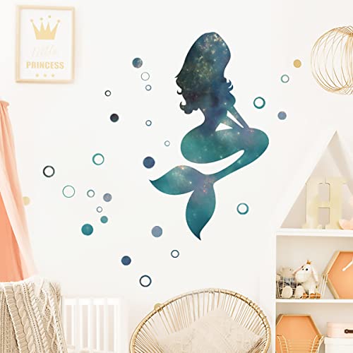Vinilo Decorativo Sirena Cielo Estrellado Verde miniatura 4