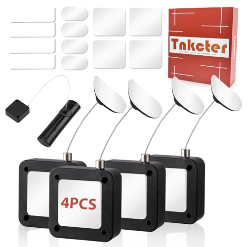 4 Pack Retractable Remote Control Tether Locks 6.5ft Remote Rescue Retractable with Adjustable Locking Cord TV Remote Finder and Security Lanyard for Game Controllers Never Lose Your Remote Again