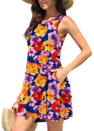 Image of WEACZZY Women Summer Casual Swing T Shirt Dresses Beach Cover up Loose Dress