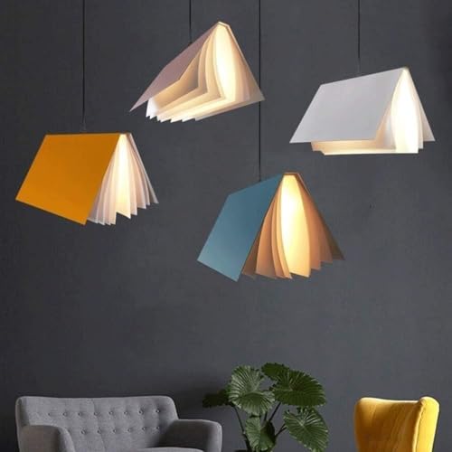 Lámpara colgante LED techo moderna de acrílico forma libro 7