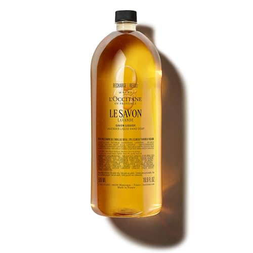 L'OCCITANE Lavender Liquid Hand Soap Refill 500ml, Gently Cleanses and Moisturises Hands, Premium & Clean Beauty for All Skin Types