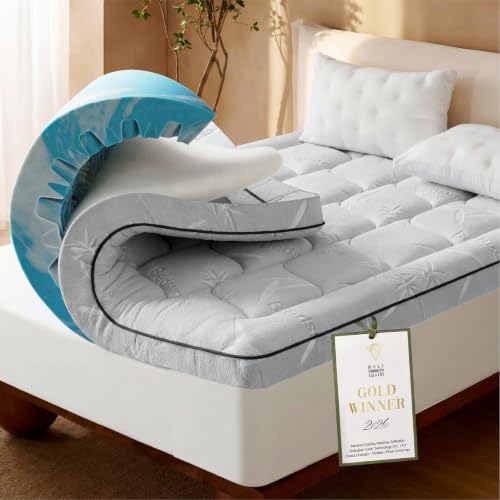 Bedsure 2-in-1 Mattress Topper, 5 Inch Memory Foam Mattress...