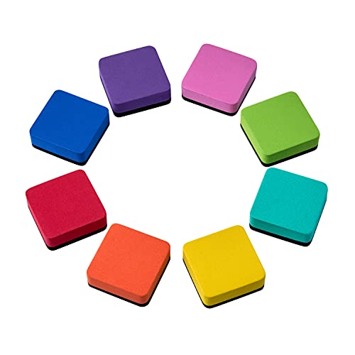 Abaokai Magnetic Whiteboard Dry Erasers Chalkboard Cleansers For Kids And Classroom Teacher Supplies, Home And Office (8 Pack-8 Colors) #TOP2
