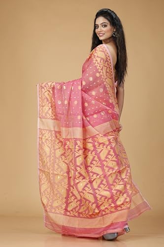 Image of OISHANI SAREE GHOR Women's Traditional Bengal Cotton Silk Soft Jamdani Saree - Beautiful design and Quality - Without Blouse Piece