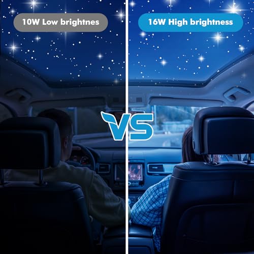 Image of Twinkle Headliner Star Light Kit 500Pcs*0.03in*9.8ft Fiber Optic Lights | APP /Remote Control, RGBW Sound Activated, Music Mode, For Car Roof Home Ceiling