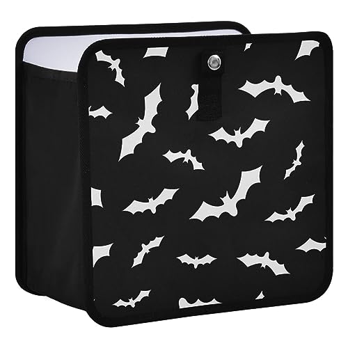 Image of Bat Car Trash Can, Halloween Black Foldable Hanging Car Trash Bag, Small Waterproof Car Accessories Garbage Bin
