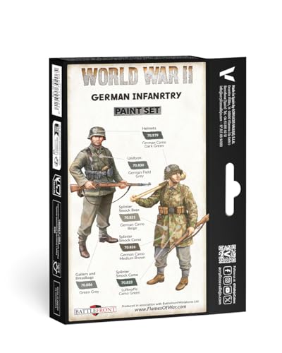 Vallejo 070206 Farb-Set, Deutsche Infanterie, WWII Modellbausatz, 17 ml (6er Pack), bunt