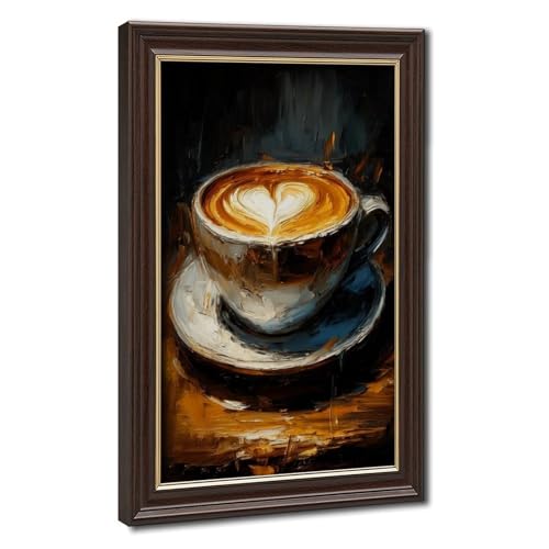 Toile peinture à l'huile cœur rétro pour déco de cuisine et chambre 30x45 cm