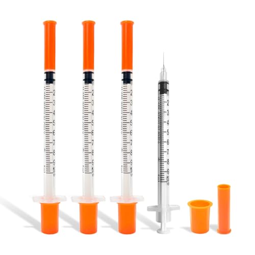 30 Pack Syringes with Needle, U-100 1ml 30G 5-16 8mm Syringe, Individually Sealed