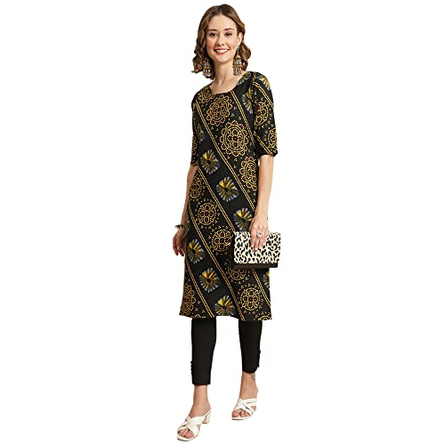 Image of Pinkmint Women's Crepe Digital Printed Straight Kurta