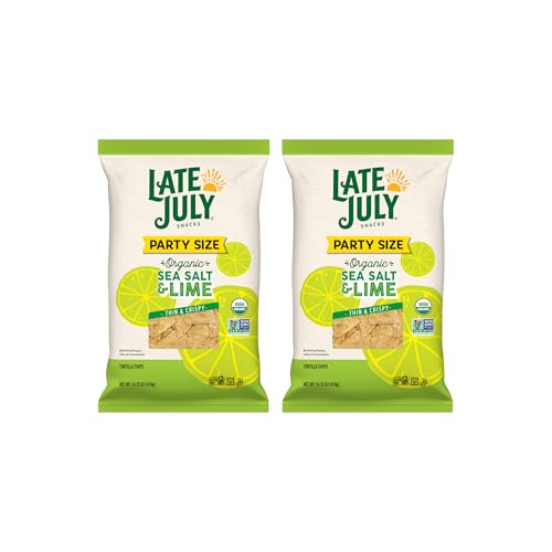 Image of Late July Sea Salt & Lime Organic Tortilla Chips, 14.75 Oz Bag (Pack of 2)