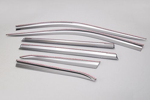 Autoclover Chrome Side Window Vent Visor 6 Piece Set For Jeep Grand Cherokee 2015 2016 2017 2018 2019 2020 2021 2022 2023/ Safe Rain Out-Channel Guard Deflector #TOP1