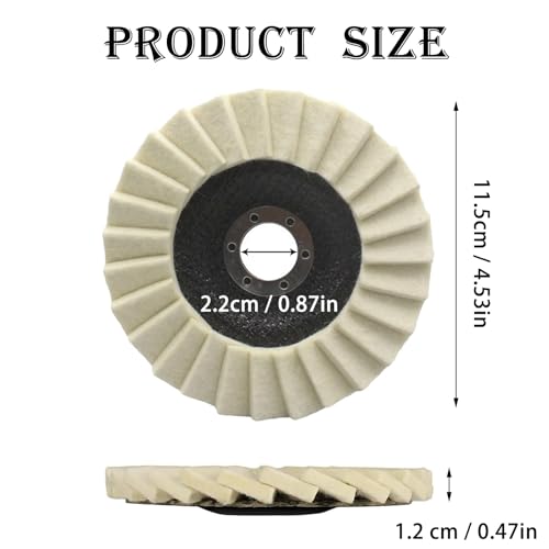 5 Stück 115 * 22mm Polierscheibe, Polieraufsatz Winkelschleifer, Winkelschleifer Scheiben, Edelstahl Polieren, Polierscheiben, für Schleifen und Polieren von Lack, Holz, Plastik