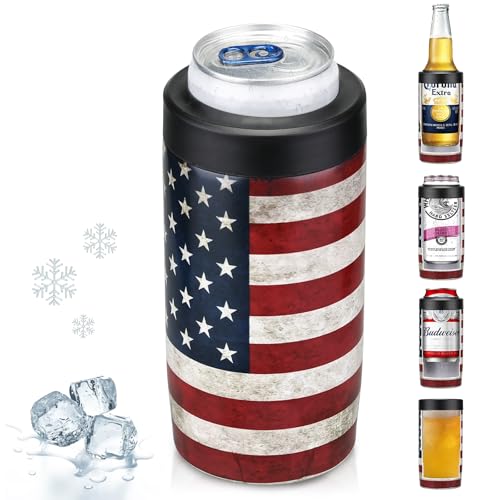 Maxso Slim Can Cooler, 4-in-1 Double Walled Stainless Steel