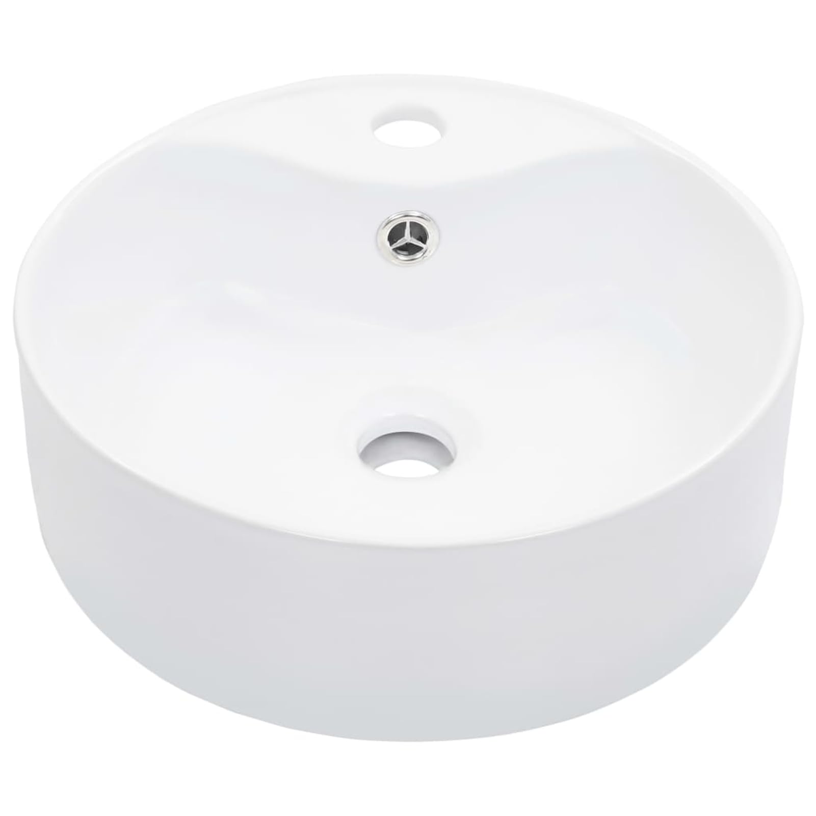Homgoday Lavabo con rebosadero 36 x 13 cm de cerámica blanca