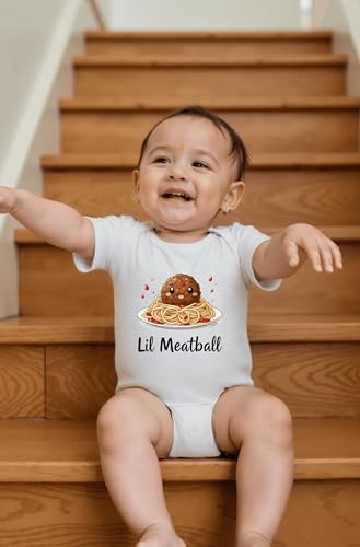 Adorable Little Meatball 1st Birthday Baby Bodysuit - Cute Italian Spaghetti Pizza Chef Romper for First Birthday Celebration (0-6 Months) - Image 2