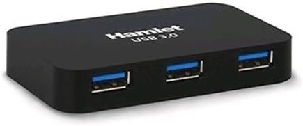 Hamlet XHUB430BK USB 3.0 Hub 4 Port 5GBbs with USB 3.0 Cable