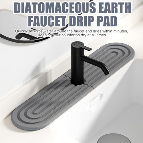 Alfombrilla para grifo de diatomeas de diseño rectangular gris claro 5
