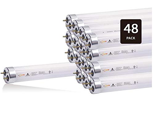 REO-LITE T8 LED Light Tube Lamp, 4FT, 17W (32W Replacement), Plug & Play Ballast Compatible,1650 Lumens, 4100K, Frosted Glass, Works with Electronic Ballast, UL Listed (48PK)