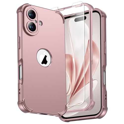 [Artigianato Squisito] ORETECH La custodia antiurto 360 Full Protection Rugged copre ogni centimetro del corpo e dello schermo dell'iPhone 16 Plus, ha uno spessore di soli 0,9 mm e pesa solo 10 grammi, mantiene la sensazione tattile originale e consente una buona presa.