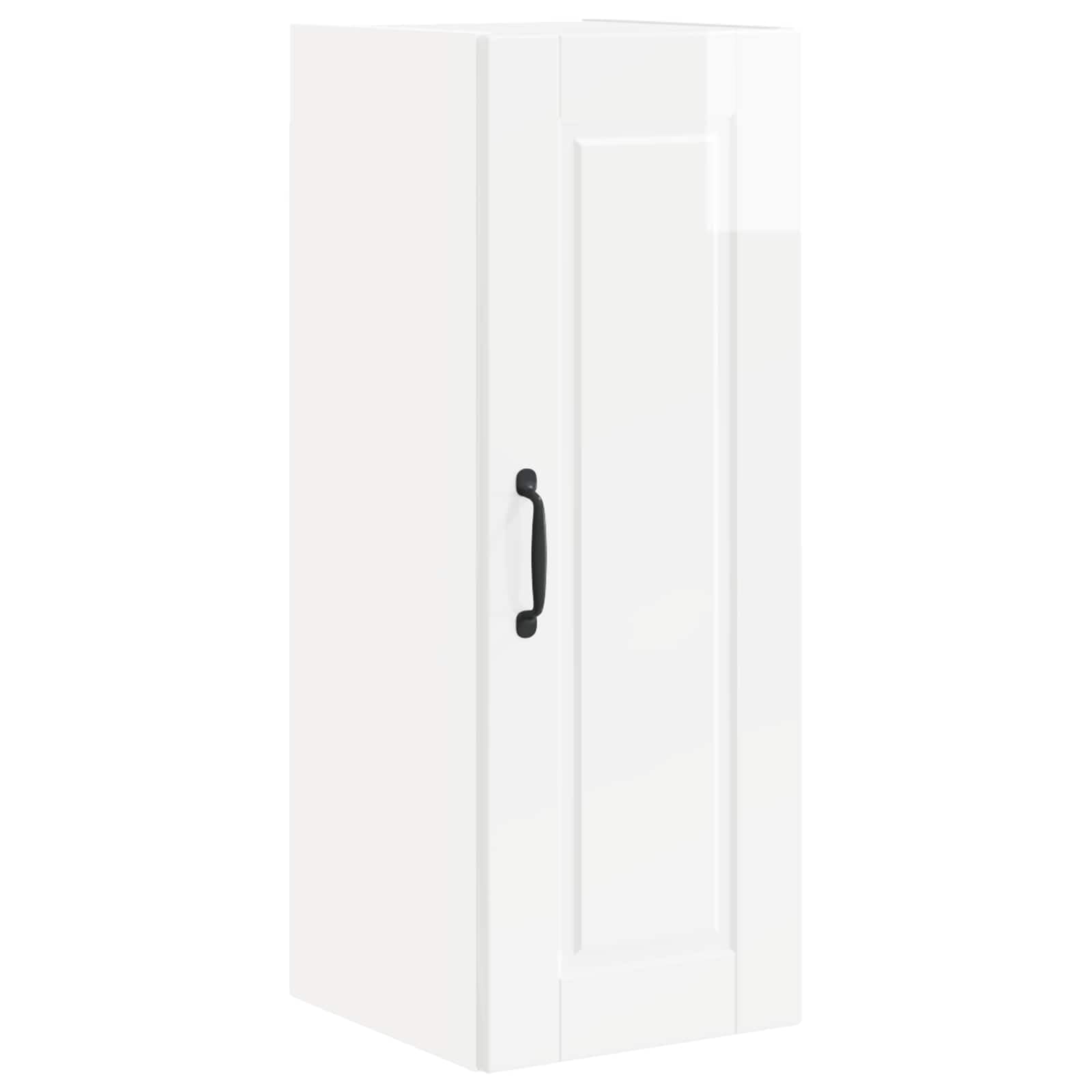 Lot de 2 armoires murales Porto - Blanc brillant - 30 x 31 x 80 cm - Étagère de cuisine pour rangement - Montage mural - Design moderne - En bois durable - Organiseur de cuisine polyvalent